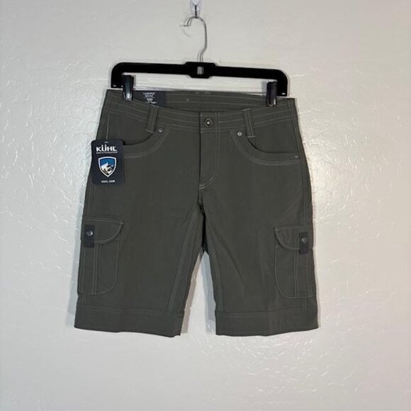 KÜHL Shorts Womens 4 Green Splash 11 Inseam Cargo Hiking Quick Dry Stretch 6084 - Picture 1 of 10